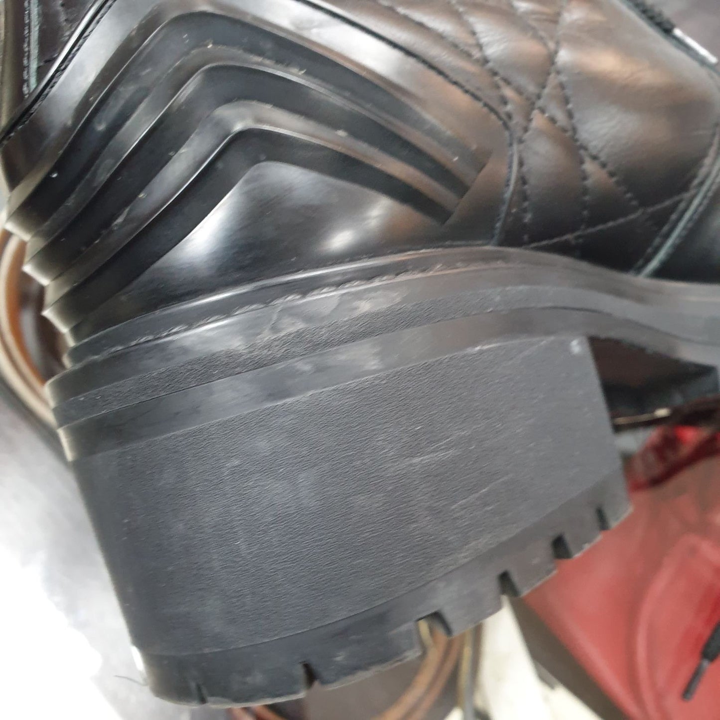 DIOR D-LEADER Cannage Quilted Leather Combat Boots - 39 Pre-owned