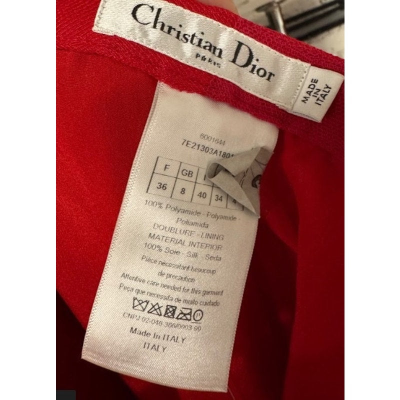 Christian Dior Red Tulle Skirt with Silk Lining - Size 36/S Pre-owned