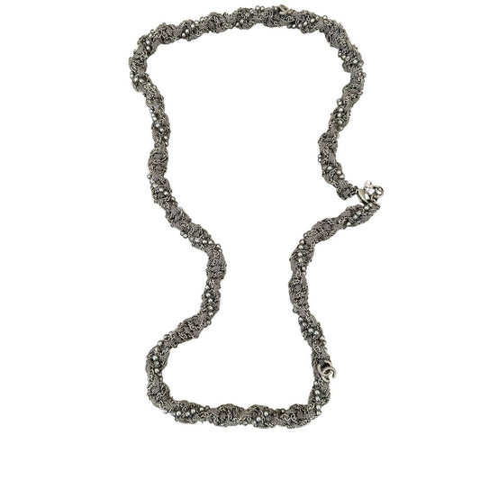 Chanel Multi-Layer Silver Tone Chain Necklace A18 Pre-owned