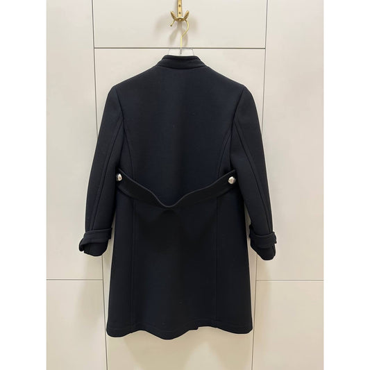 GUCCI Black Wool Military-Style Coat IT 40 pre-owned