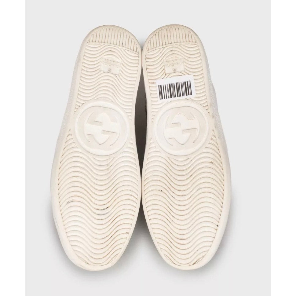 Gucci White Leather Fur Lined Velcro Sneakers - EU 36.5 Pre-owned