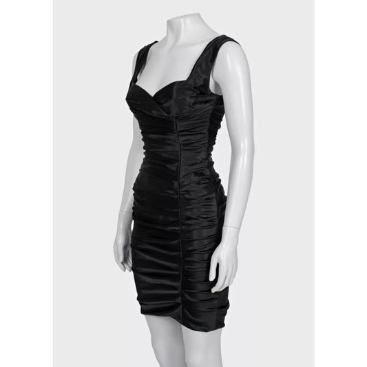 Dolce & Gabbana Black Draped Mini Dress - IT40/S pre-owned