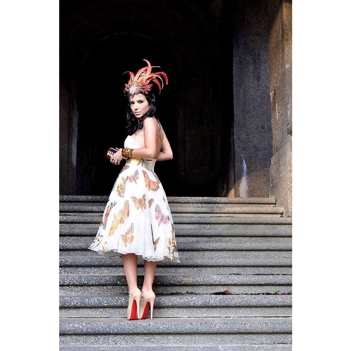 Alexander McQueen Vintage Butterfly Silk Dress IT 40 Pre-owned