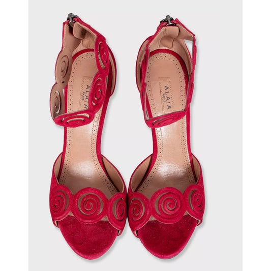 Alaïa Red Suede Stiletto Sandals EU 37 Pre-owned