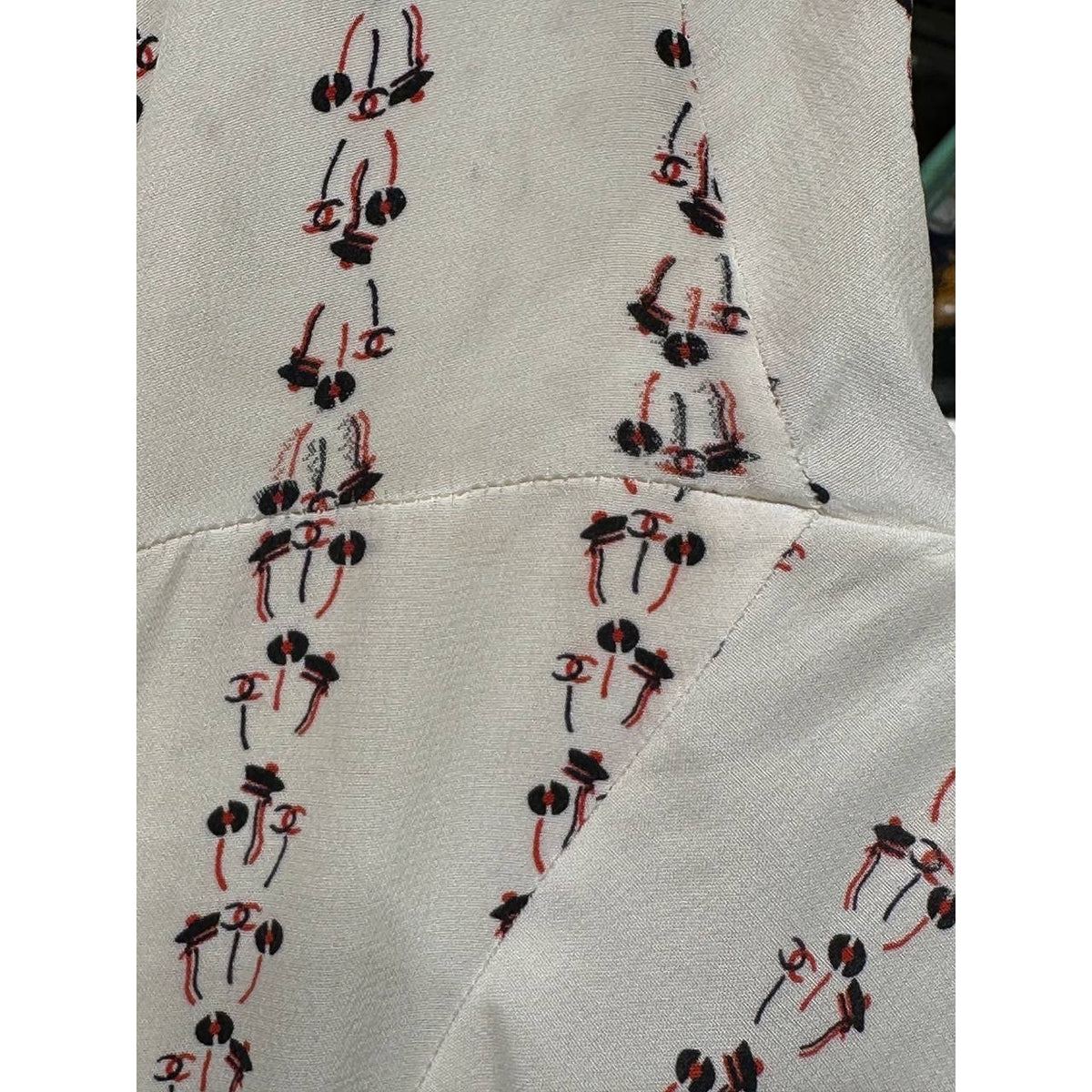 CHANEL Vintage Silk Wide Leg Pants Sz.38 Pre-owned