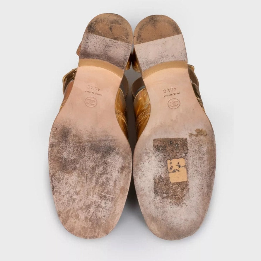 Chanel CC Logo Calfskin & Suede Oxfords  Sz. 40.5 Pre-owned