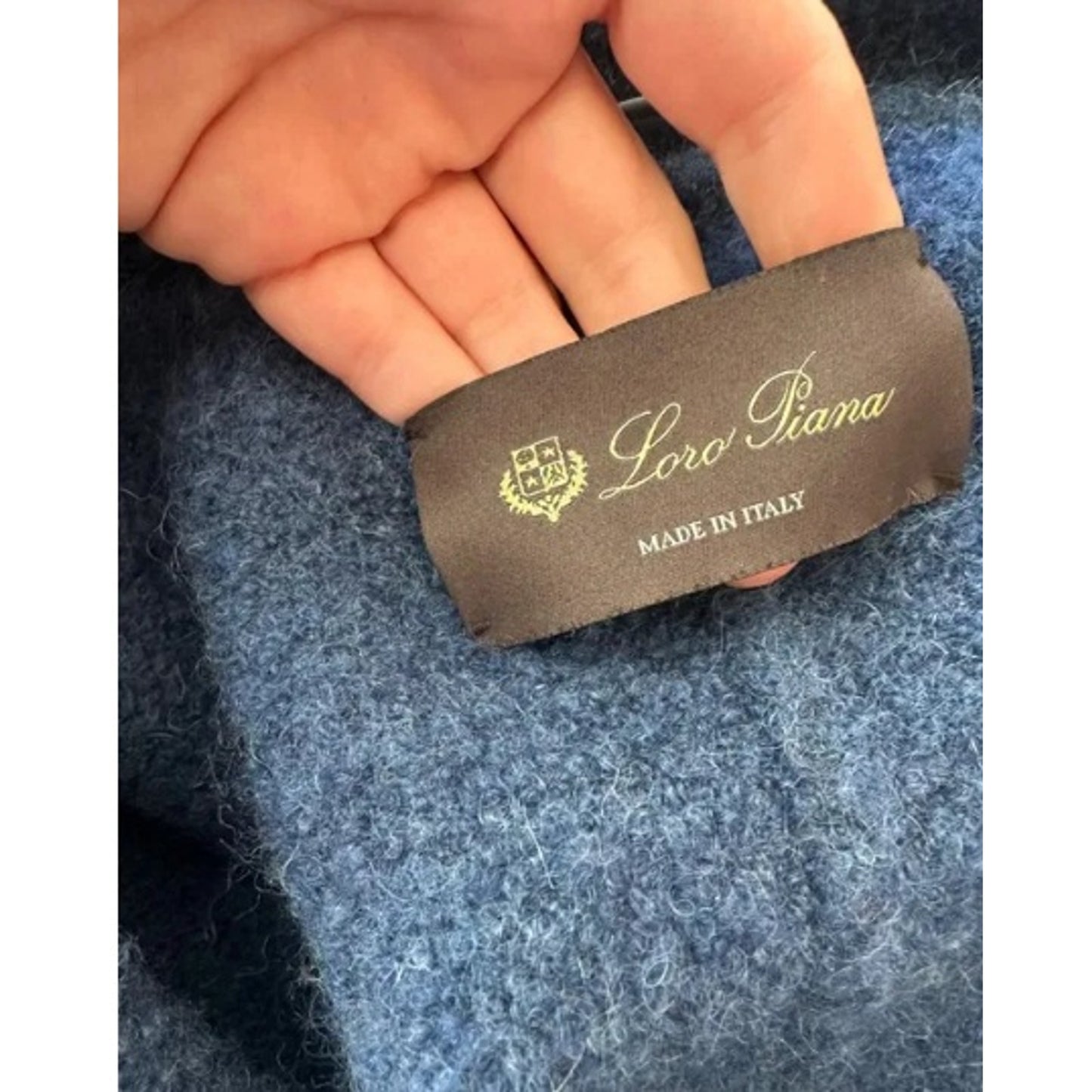 Loro Piana Blue Wool & Alpaca Belted Coat Sz. 40 Pre-owned