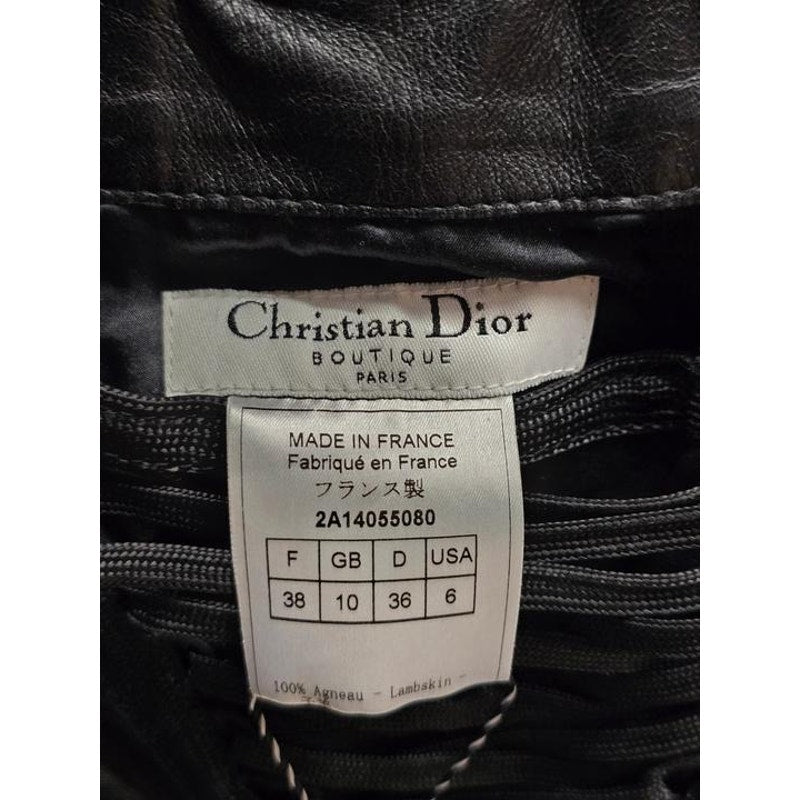 Christian Dior Vintage Black Lambskin Leather Top Sz.38 Pre-owned