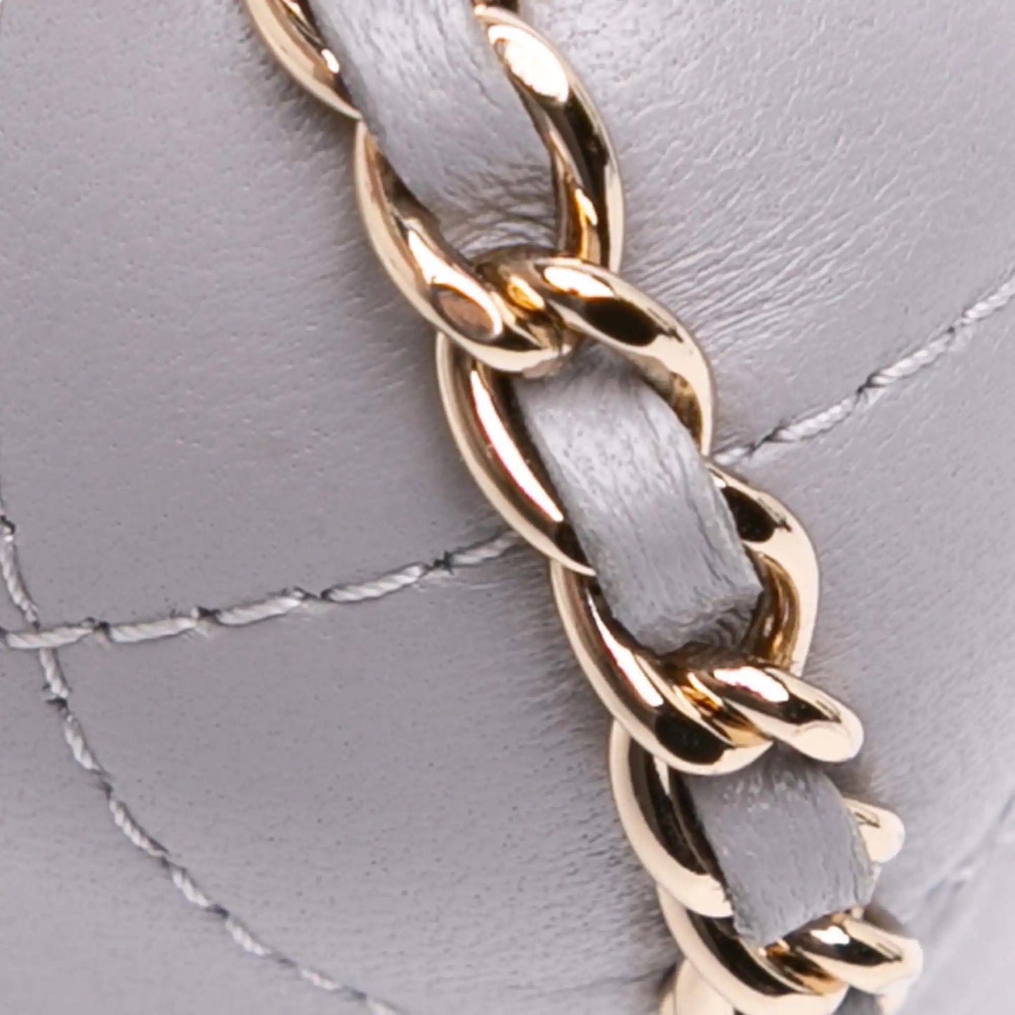 Lambskin leather quilted mini bag with chain