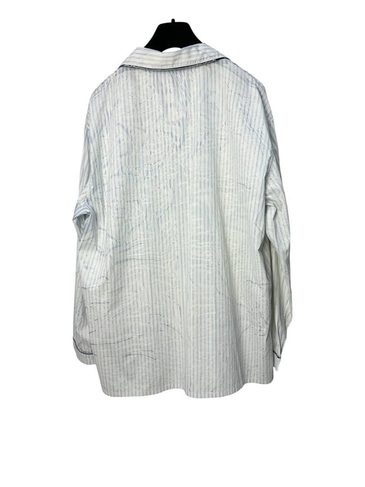 Striped pajama shirt with crystal buttons