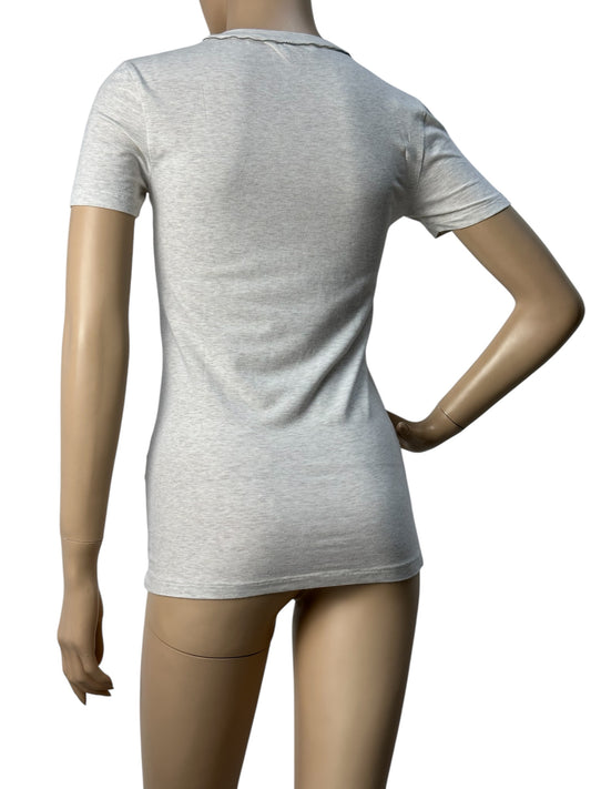 Soft cotton T-shirt in ecru shade