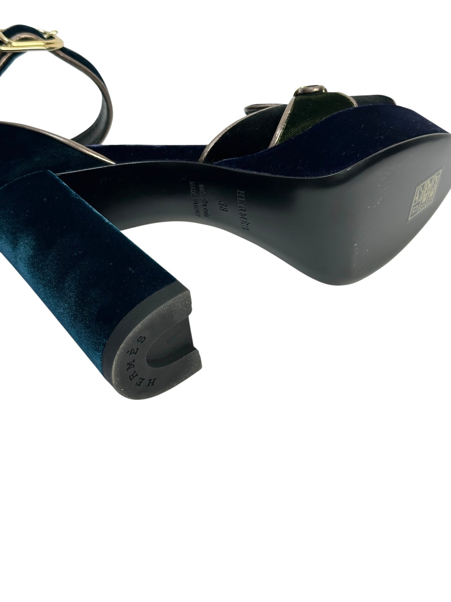 Velvet high-heel platform sandals