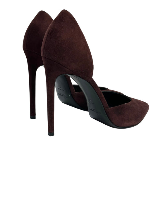 Suede high-heel pointed-toe pumps