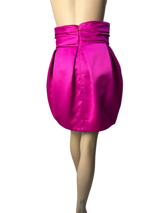 Mini skirt satin fuchsia