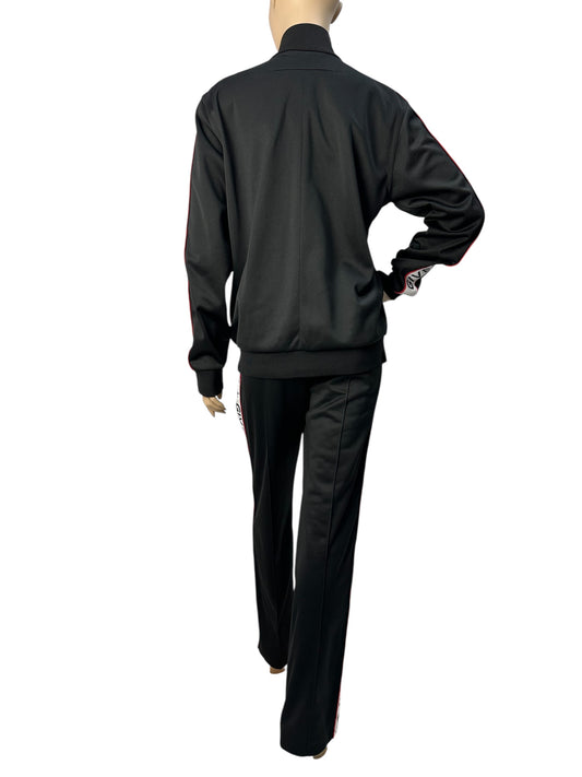 Black tracksuit with contrast side stripes