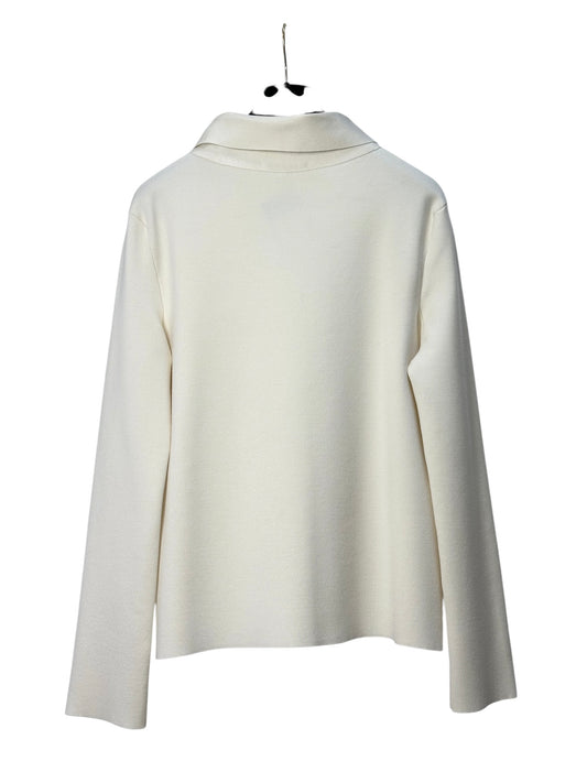 White wool top with long sleeves