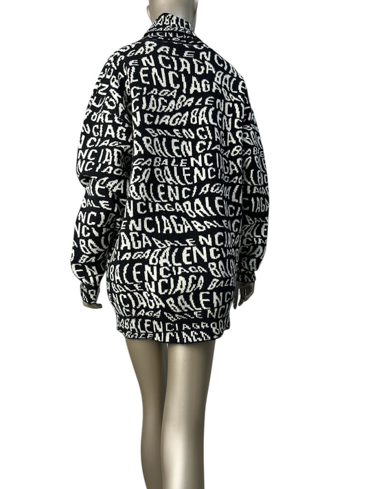 Balenciaga jacquard logo sweater dress