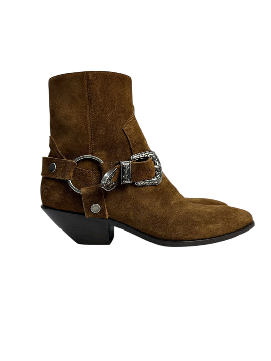 Saint Laurent suede cowboy boots