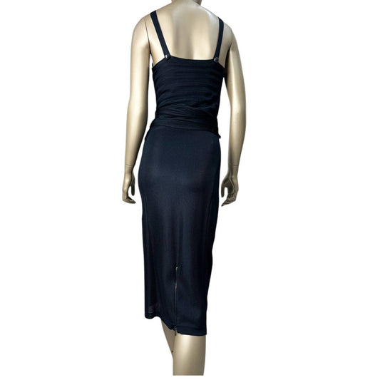 Chanel Black Sleeveless Waist Tie Dress  Sz. 38 Pre-owned
