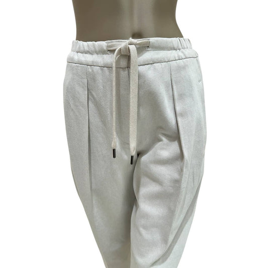 Brunello Cucinelli White Cotton Pants - Size 40 Pre-owned
