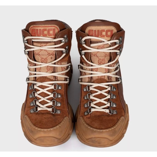 Gucci Brown Suede Lace-Up Ankle Boots - EU 39 Pre-owned