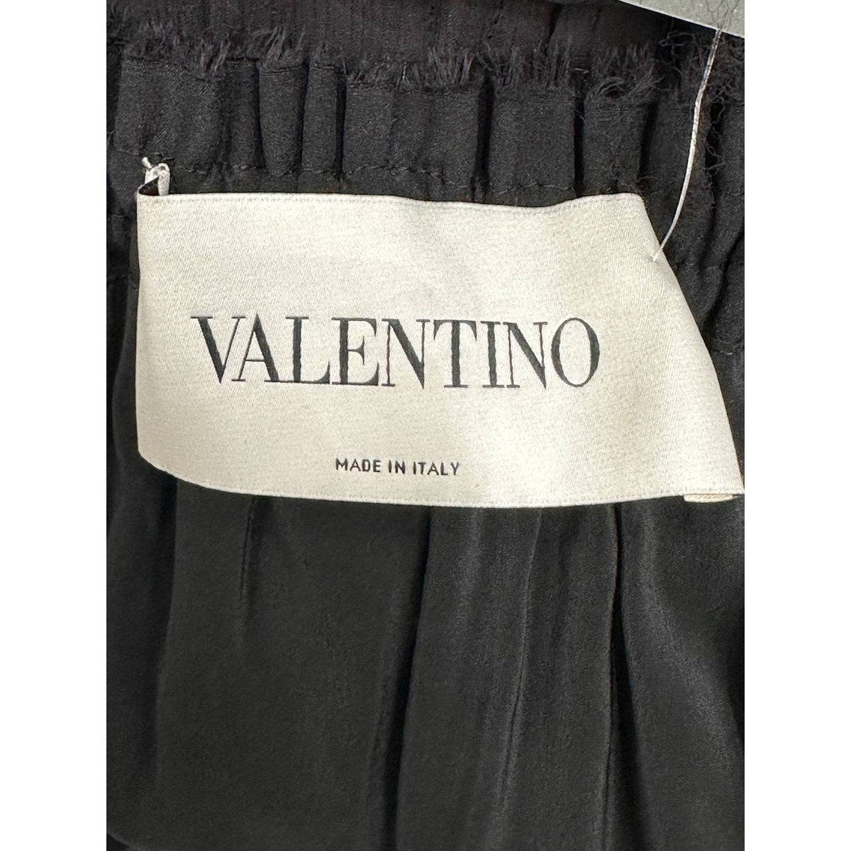 Valentino Vintage Black Pleated Tiered Dress Sz.S/M Pre-owned
