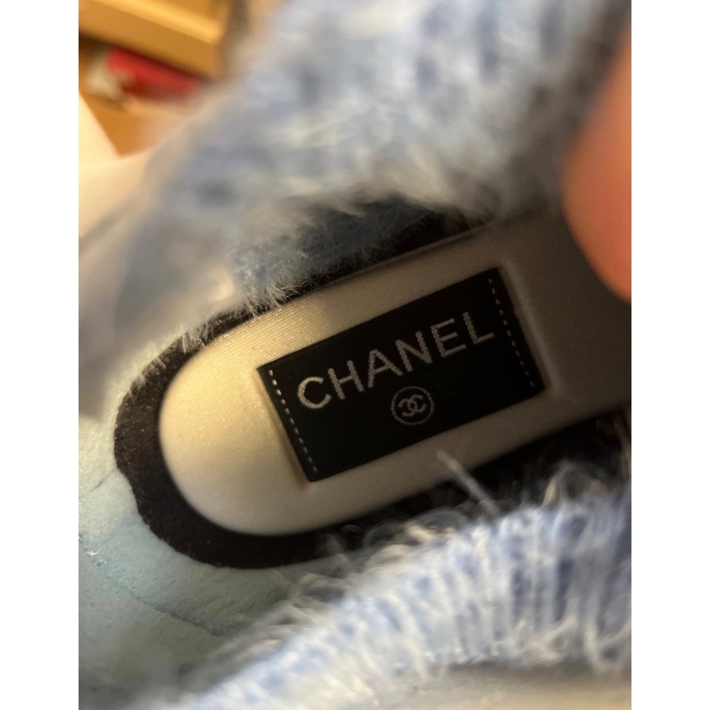 NWOB Chanel Blue Long-Pile Sneakers Sz.37 Pre-owned