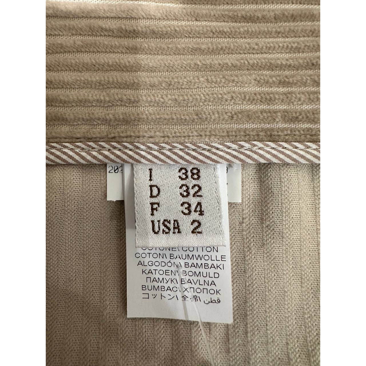 Brunello Cucinelli Beige Velvet Pants - Size 38 Pre-owned
