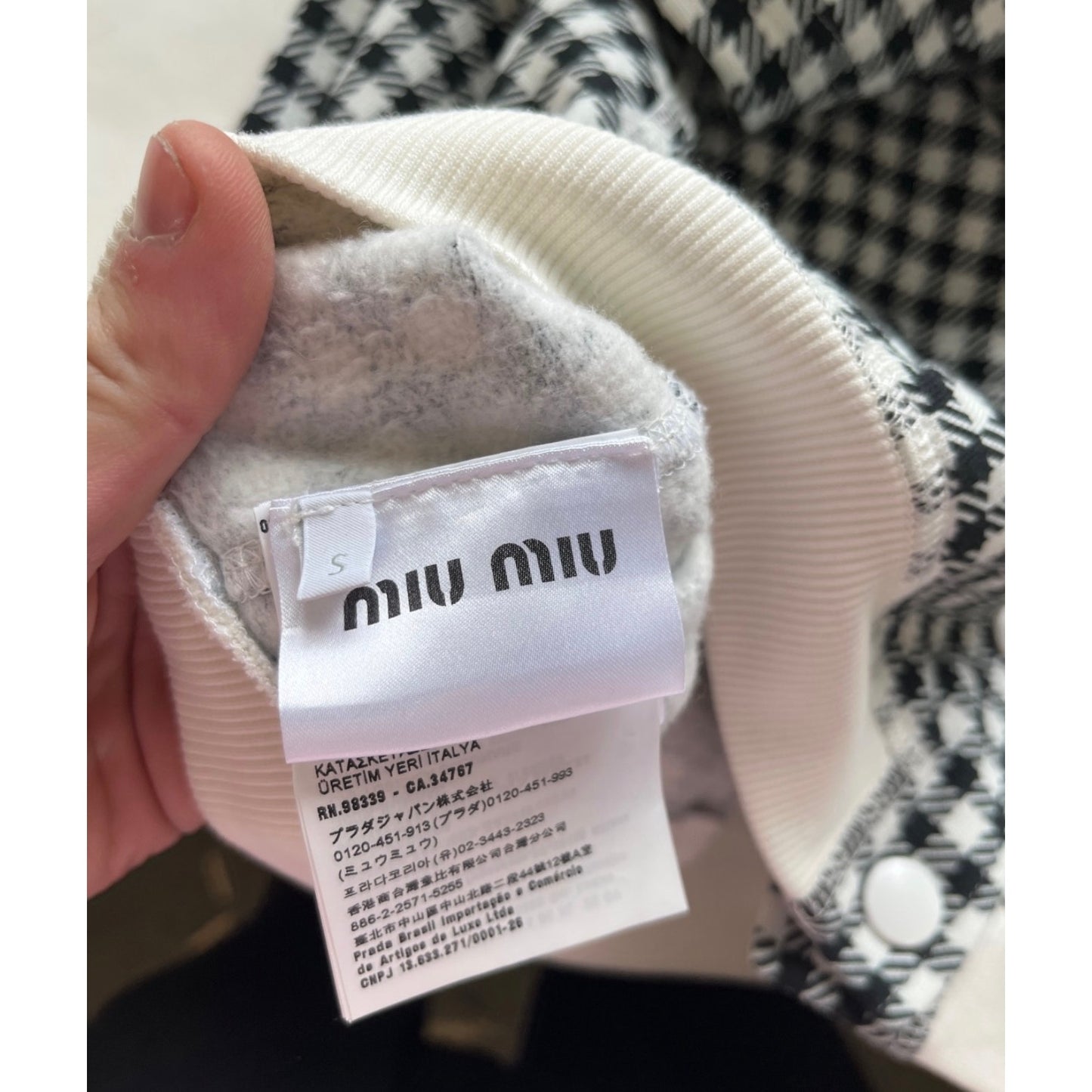 Miu Miu Houndstooth Cotton Suit with Shorts - Size S Pre-owned