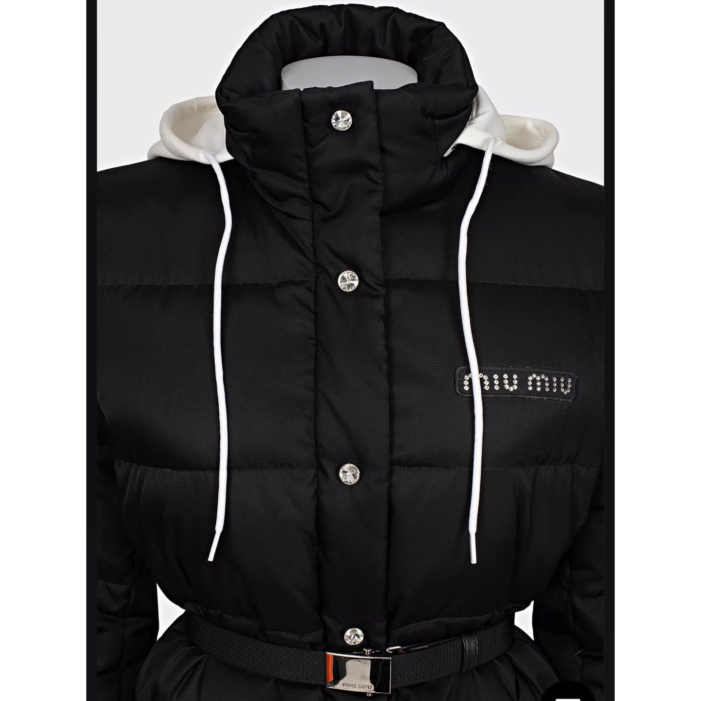 Miu Miu Black Gabardine Oversized Puffer Jacket IT 40/S Pre-owned