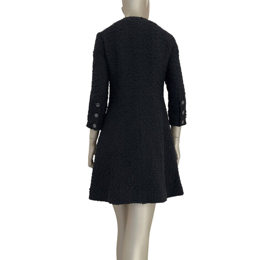 Chanel Black Tweed CC Logo Dress Sz.38 Pre-owned