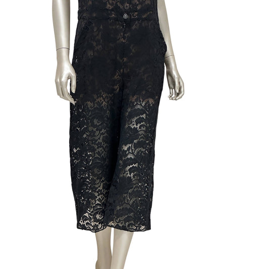 Chanel Black Lace Evening Jumpsuit - Size 44 Pre-owned