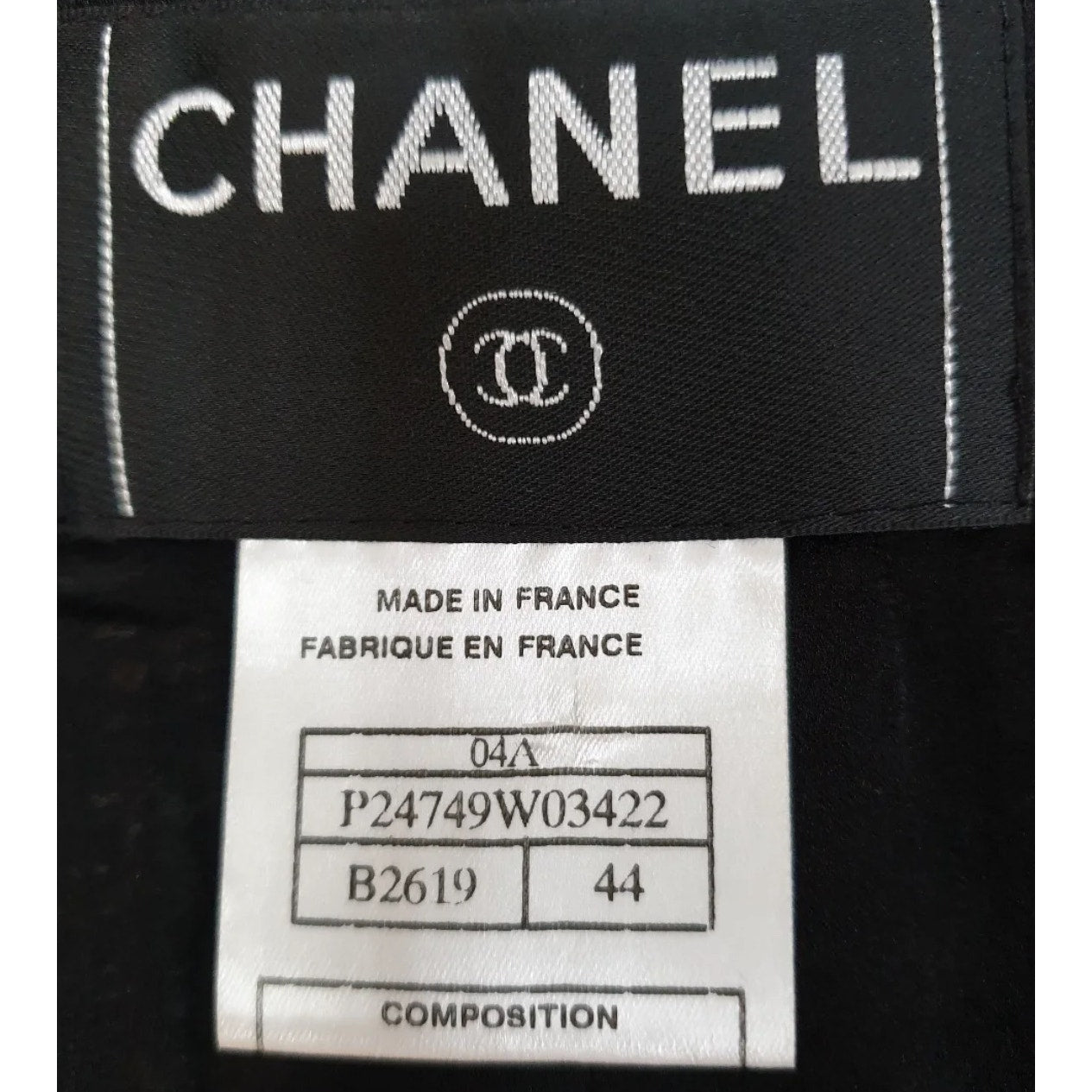 Chanel 04A Chiffon Trim Ribbon Tweed Dress Jacket Suit Sz.44 Pre-owned