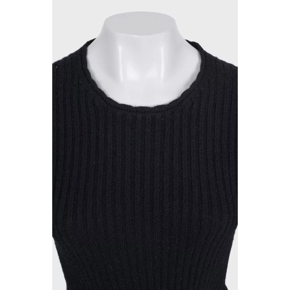 Chanel Black 100% Cashmere Belted Dress - FR 36 / S Pre-owned