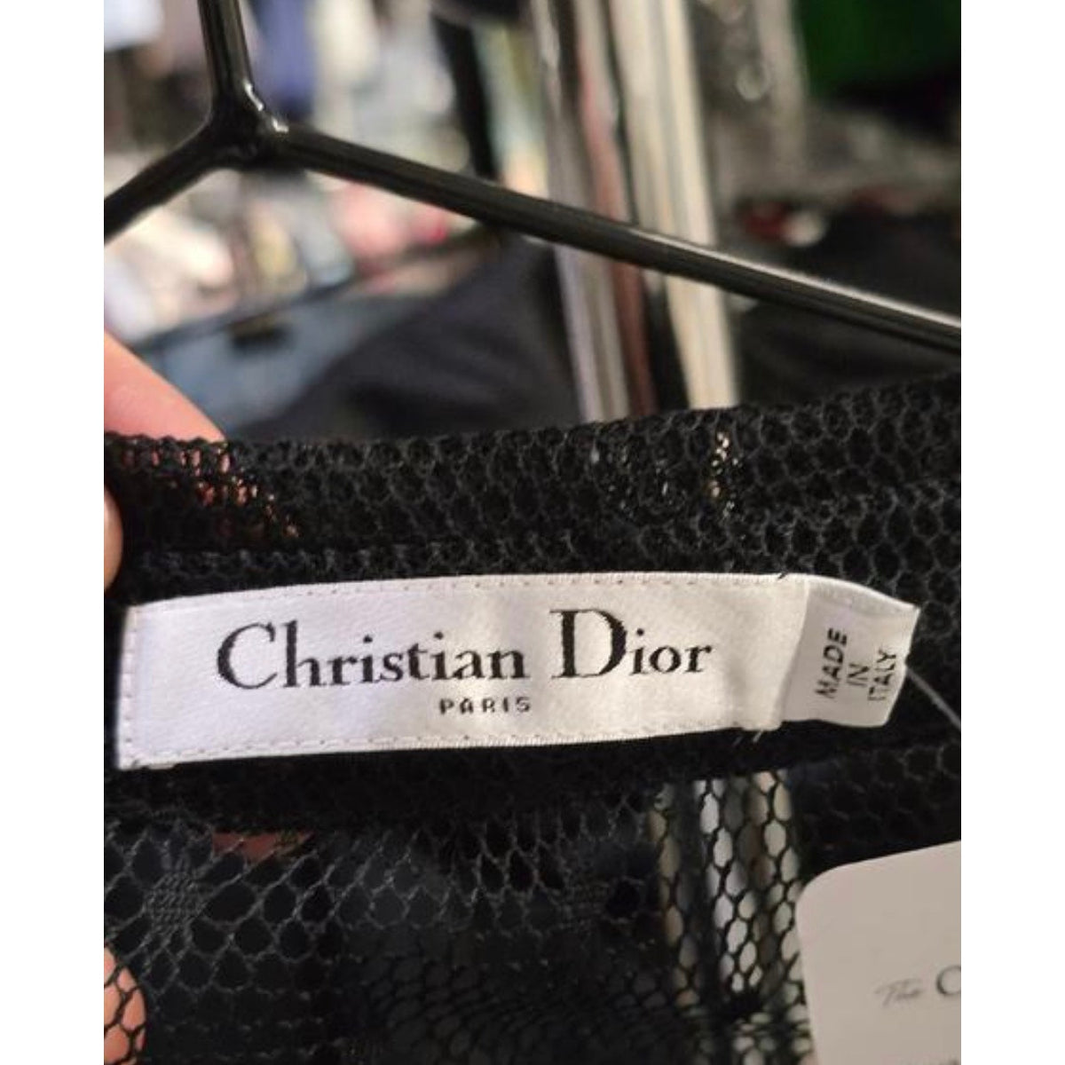 Christian Dior Black Silk Sheer Blouse - Size S Pre-owned