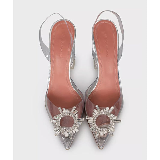 Amina Muaddi Begum Clear Slingbacks - Size 38 Pre-owned
