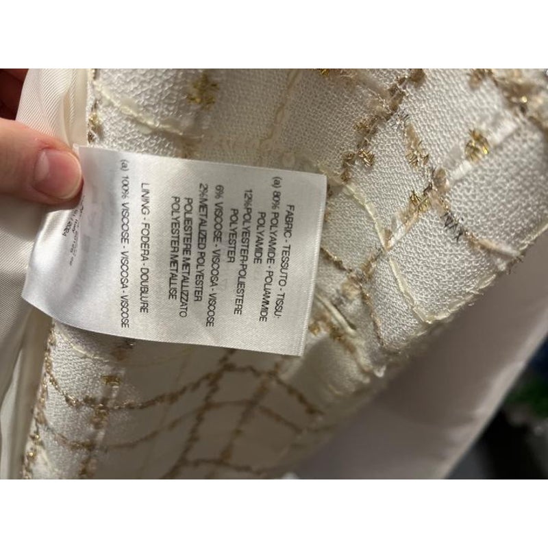 NWOT Alessandra Rich Sequin White Checked Blazer IT 42 (M) pre-owned