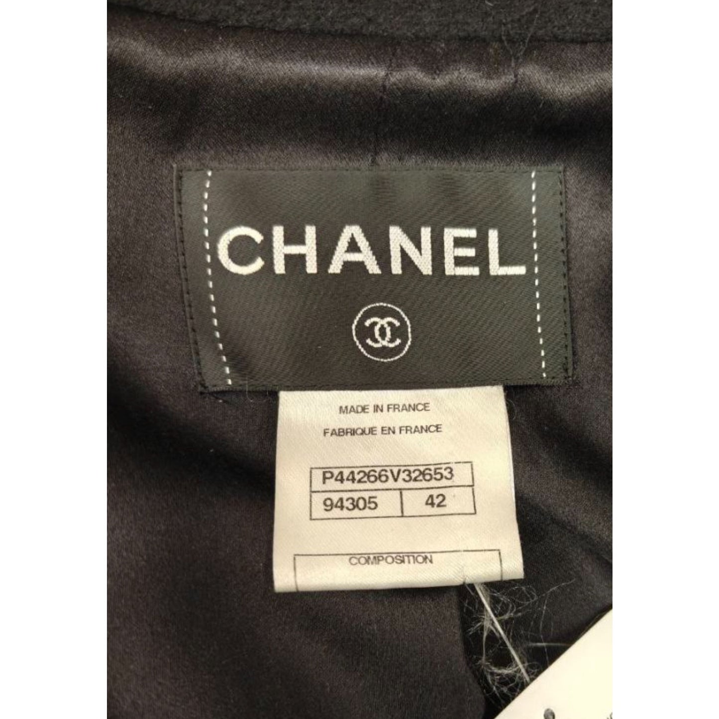 Chanel Black WooCC Logo Buttons l Coat  Size 42 Pre-owned