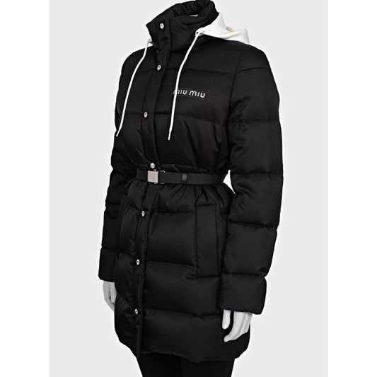 Miu Miu Black Gabardine Oversized Puffer Jacket IT 40/S Pre-owned