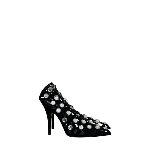 NWOB The Attico 'Grid' Pump Black Silver Heels Sz.38.5 pre-owned
