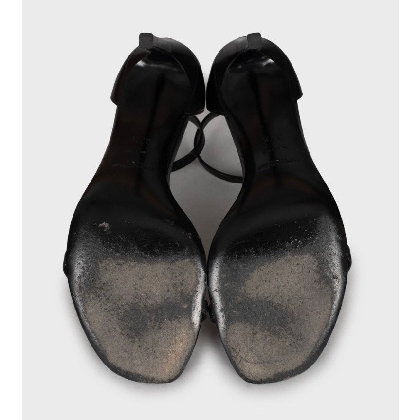 Saint Laurent Black Leather Stiletto Heels Size 37.5 pre-owned