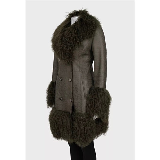 Ferre Green Shearling Coat IT42 Pre-owned
