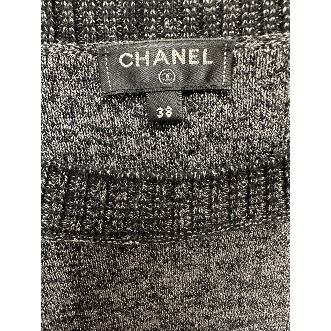 Chanel Pre-Fall 2017 Grey Wool Cashmere Shift Dress Sz.38 pre-owned