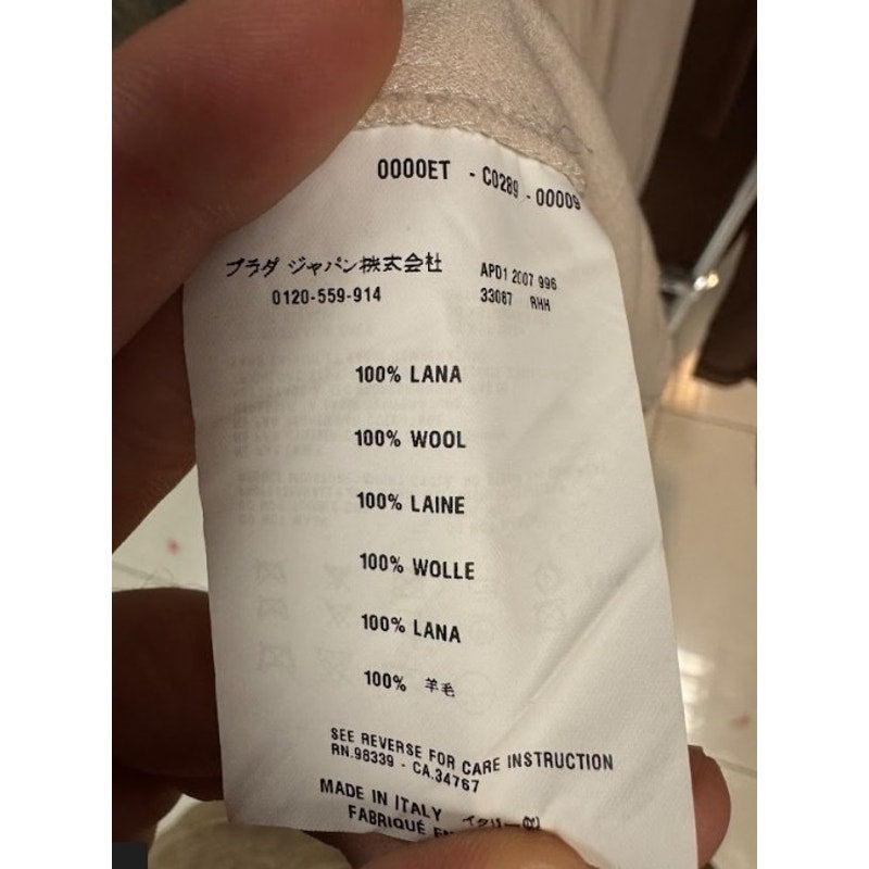 Prada Beige Fitted Wool Sleeveless Dress Size S pre-owned