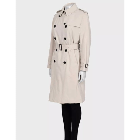 Burberry White Double-Breasted Trench Coat XL Pre-owned