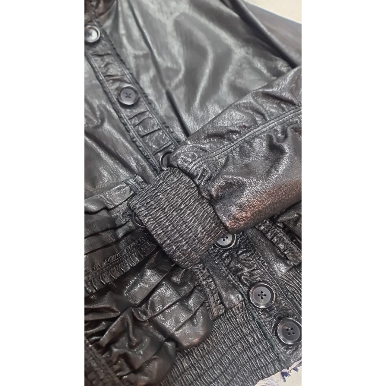 Bottega Veneta Black Leather Jacket Sz.42 Pre-owned