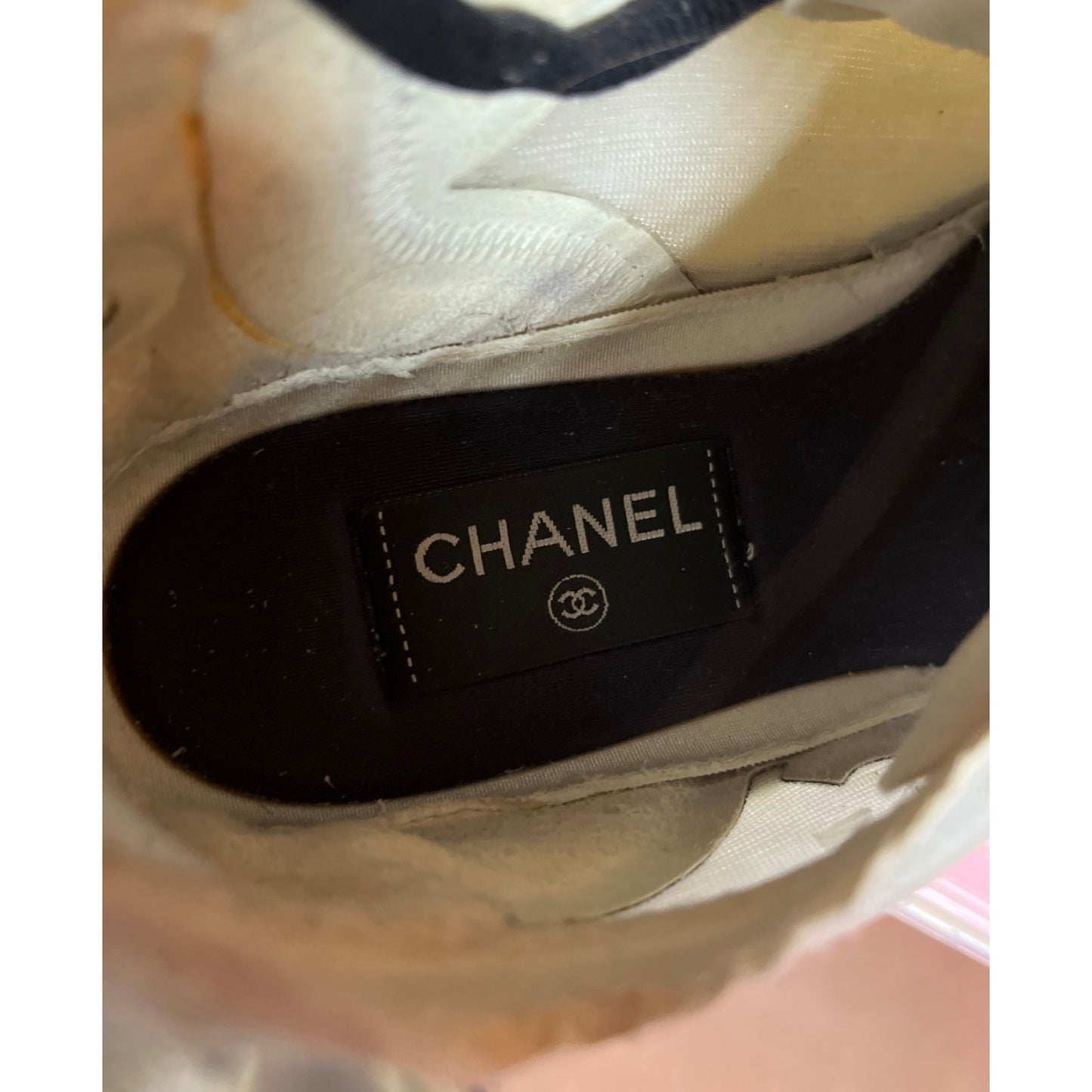 Chanel Grey Mesh Textile Sneakers - Size 39 pre-owned