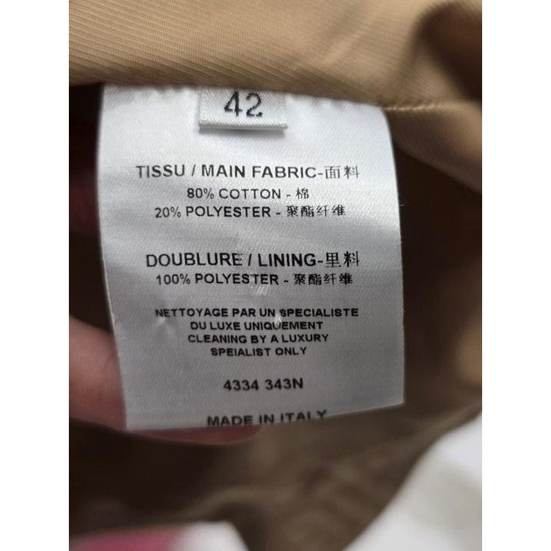 NWOT Balmain Beige Signature Print Fitted Jacket Sz.42 Pre-owned