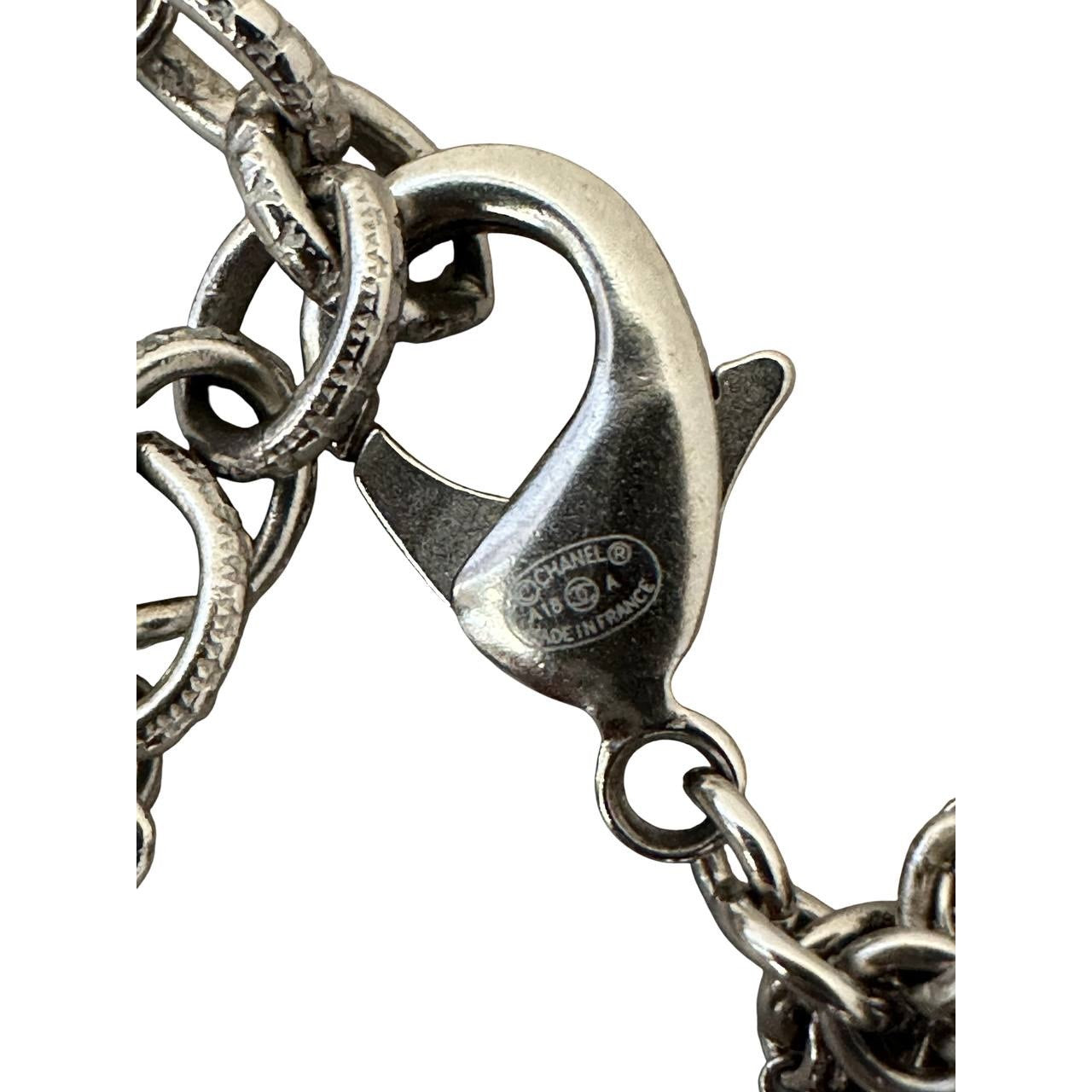 Chanel Multi-Layer Silver Tone Chain Necklace A18 Pre-owned