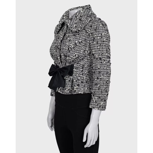 Giambattista Valli Black & White Cropped Wool Coat Sz.40L Pre-owned
